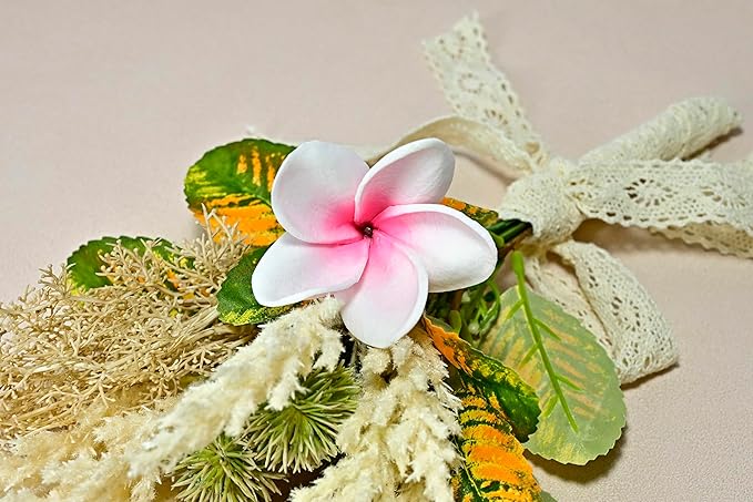 Birthday Gifts for Women 10pcs Gradient Pink Flowers PU Real Touch Flowers Hawaiian Plumeria Frangipani Artificial Flowers for DIY Birthday Gifts Wedding Gifts Home Decor Table Centerpiece