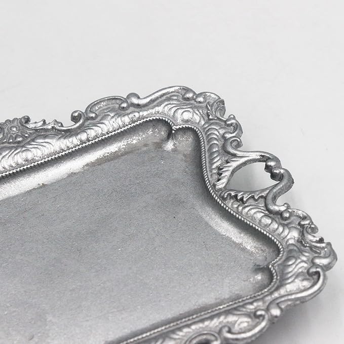 Vintage Small Sliver Ring Dish, Birthday & Wedding Gifts for Women，Wedding Ring Tray -Sliver (1 Pack)