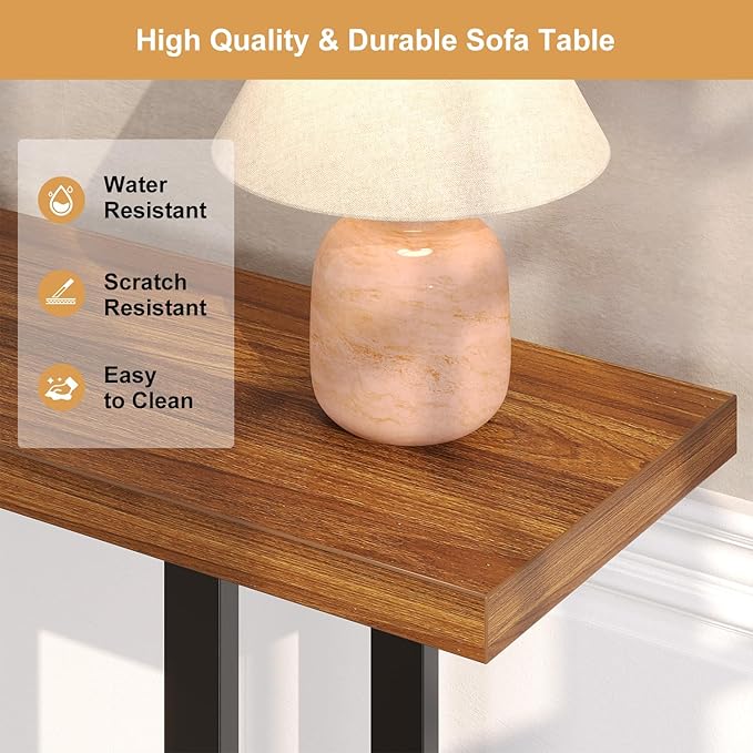 39.4 Inch Console Table, Industrial Entryway Table Sofa Tables Behind The Couch for Entrance Hallway Living Room