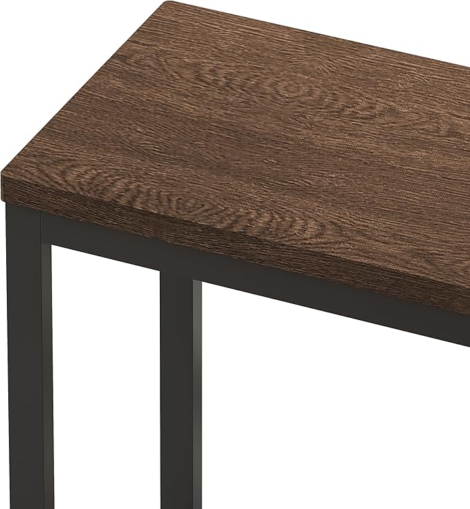 Merax 4-Piece Counter Height Extra Long Dining Table Set with 3 Stools w/Footrest,Modern Design Kitchen Dining Table,Pub Table, Long Dining Table Set(Dark Brown)