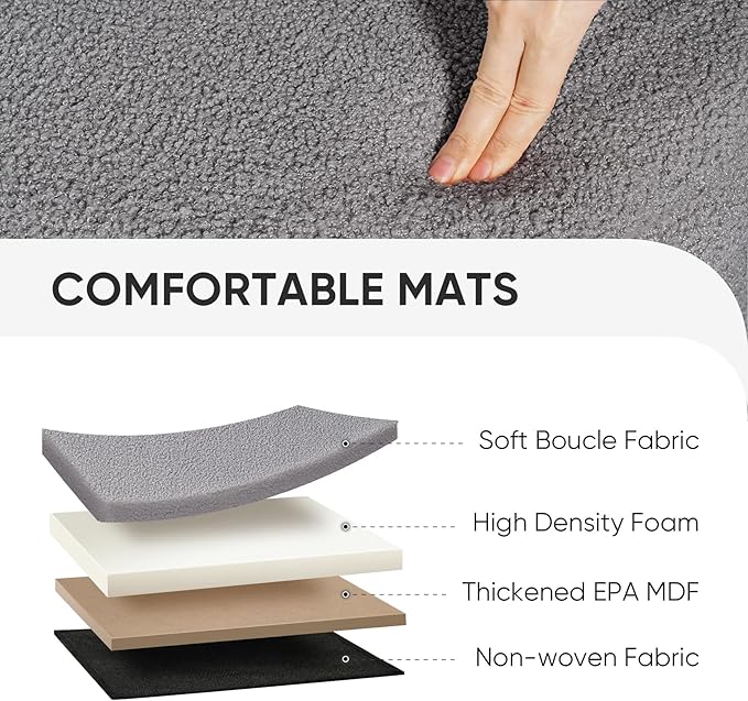 PINPLUS Storage Ottoman Cube Square Shaped Ottomans with Storage Foot Stool Footrest for Lving Room Boucle Ottoman Seat for Dorm Room,Faux Teddy Fur Grey,11.8"x11.8"x11.8"