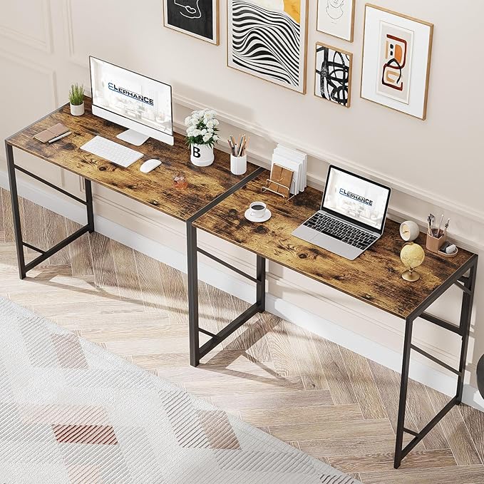 Elephance Folding Desk Writing Computer Desk for Home Office, No-Assembly Study Office Desk Foldable Table for Small Spaces