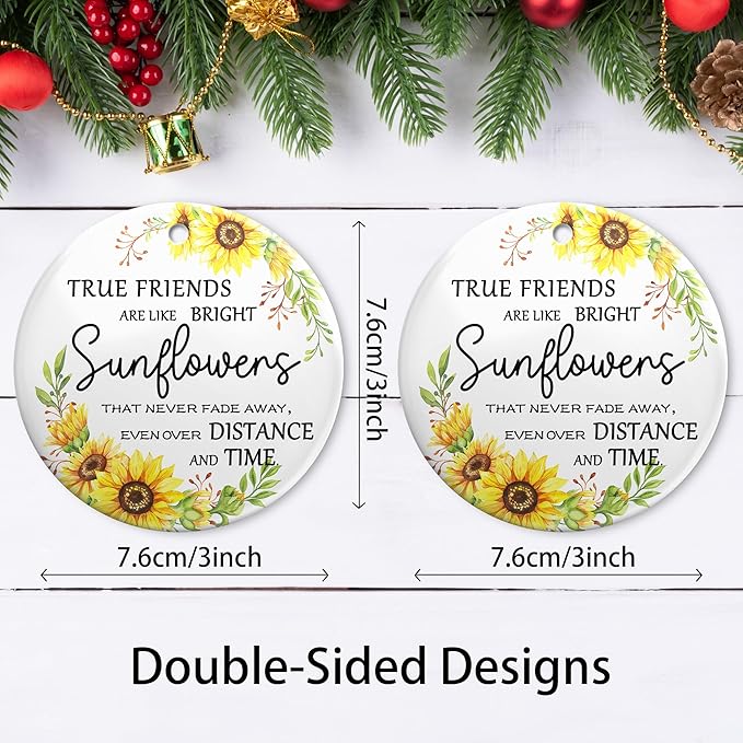 Friendship Gifts for Women Friends Best Friends Christmas Ornaments Gifts 2025,Friendship Christmas Ornament for Women Men Friends Female, Sister,Keepsake Christmas Tree Decoration Ceramic Ornaments