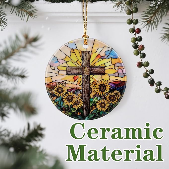 Christmas Ornament, Christian Christmas Decoration, Cross Ornaments for Xmas Tree, Holiday Ornament, Religious Decor, Gift Ideas, Baptism Gift, Christian Gifts, Religious Gifts