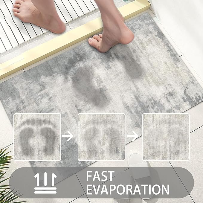 Ultra Thin Door Mat Indoor Entrance, 1/10 in Thin Door Mats for Inside Entry, Non-Slip Rubber Backing Washable Doormat, Fade Resistant, Absorbent, Low Profile Dirt Trapper, 35"X24",Distressed