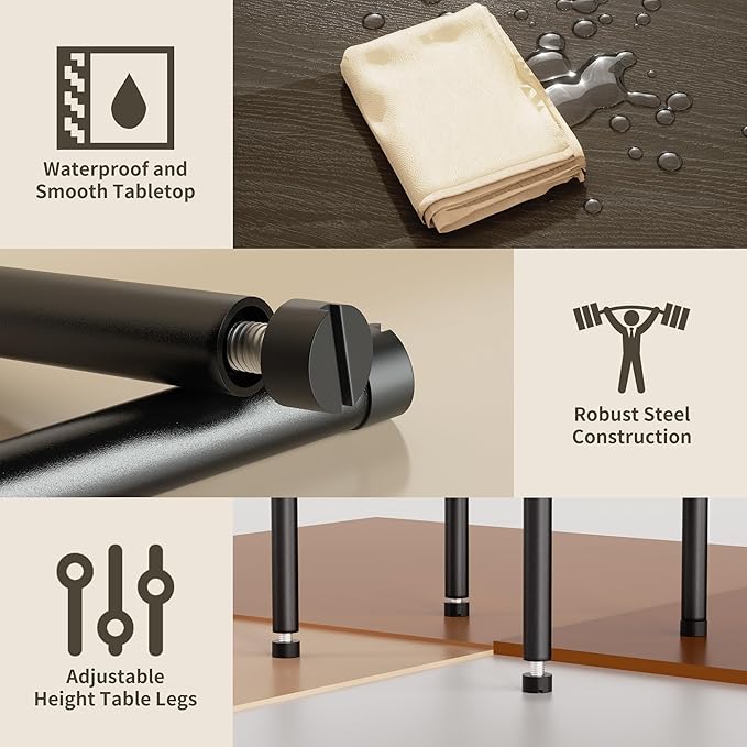 Side Table, Octagonal End Table for Small Spaces, Nightstand with 2 Storage Shelves, Small Table Stand for Bedroom, Living Room, Outdoor Balcony(Gray)