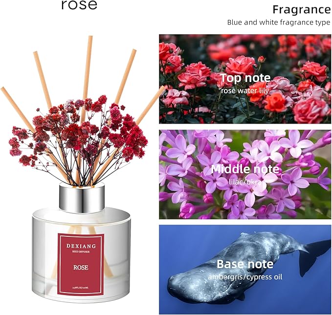 3.38 oz (100ml) 2pcs,Eucalyptus/Lemon Verbena Scented Reed Diffuser Set,Reed Diffuser & 12pcs Reed Diffuser Sticks,Home & Kitchen| Home & Bathroom Decor，Fragrance and Gifts