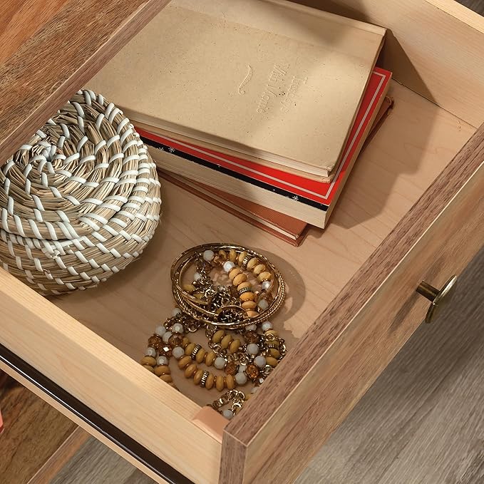 Sauder River Ranch Night Stand with Drawer, Farmhouse Nightstand, Sindoori Mango Finish