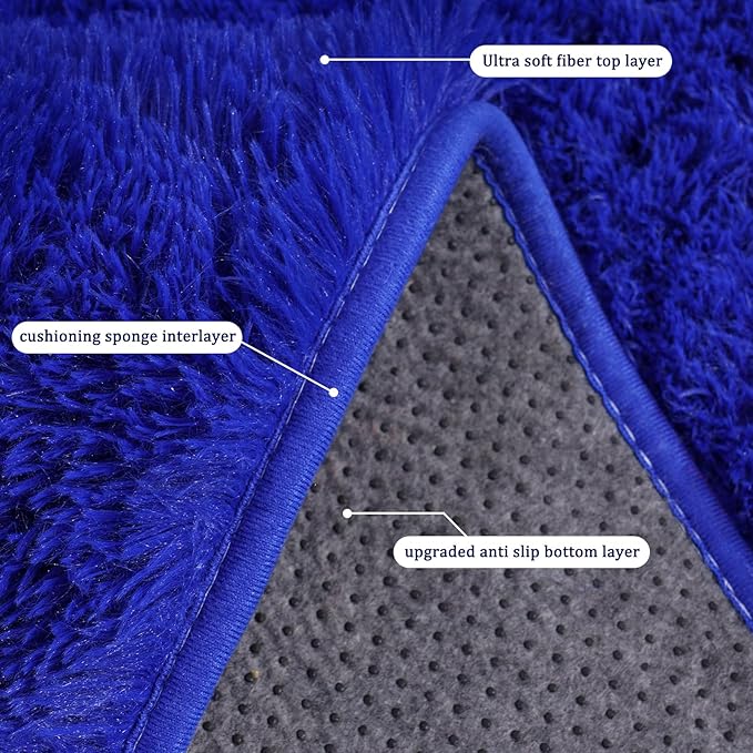 Rugs for Bedroom 4x6, Soft Shaggy Modern Shag Area Rug for Living Room, Upgrade Non-Slip Plush Fluffy Carpet for Kids Boys Girls Room Home Decor Aesthetic, Royal Blue