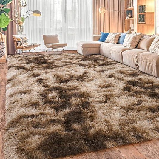 Fluffy Rug for Living Room, Furry Carpet for Teen, Shaggy Carpet for Nursery Room, Hot Pink Fuzzy Plush Rug for Dorm, Shag Rug 9x12 Feet