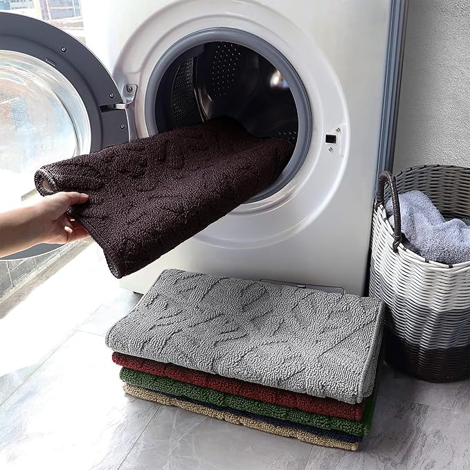 TOONOW Indoor Doormats Front Door Mat,32 "x17, Low-Profile Machine Washable Kitchen Rug, Absorbent Mud Half Round Entrance Mat for Outdoors, Entryway, Patio, Bedroom,Purple