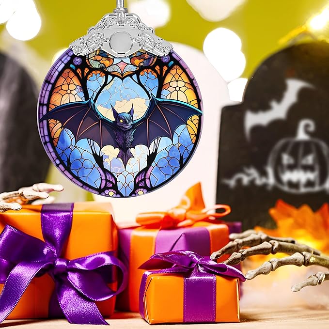 Christmas Ornament, Stained Glass Ornament, Christmas Decorations for Tree, Holiday Ornament, Unique Gift Idea - Evil Bat
