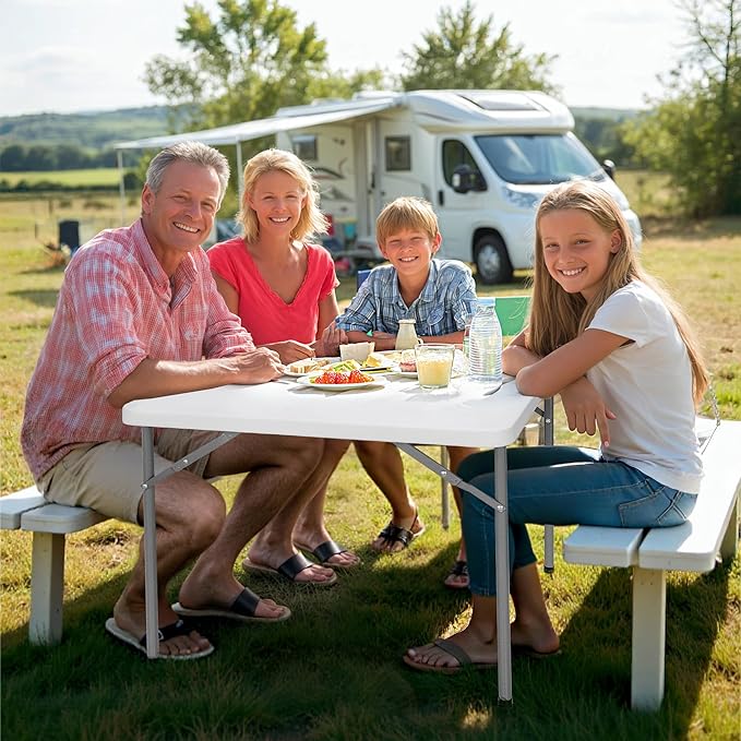 ZenStyle 3 ft Indoor Outdoor Heavy Duty Portable Plastic Folding Table, Square Card Desk Utility Table Game Table for Puzzles Crafting Picnic Camping Dining Party, White