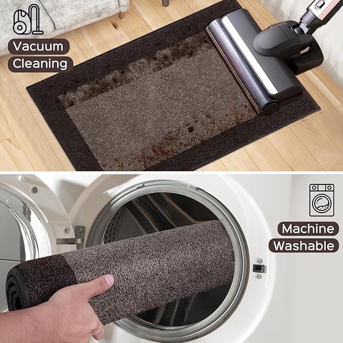 Machine Washable Kitchen Rug 24" x 36", Non Slip Kitchen Mat for Floor, Absorbent Entrance Throw Rug for Bedroom, Hallway, Bathroom, Door