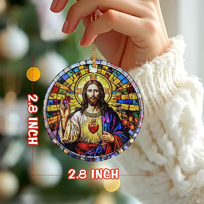 Jesus Christ Ornament: Christmas Ornaments, Religious Christmas Decorations for Tree, Catholic Ornament & Christian Holiday Decor | Religious Gifts, Christian Gifts - Design A