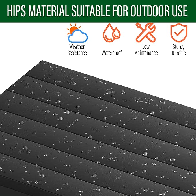 Rectangular Outdoor Side Table with Storage, 2-Tier Patio End Table Weather Resistant, Black Outdoor Accent Table, Small Porch Tables for Pool, Deck, Garden (Black 2PC)