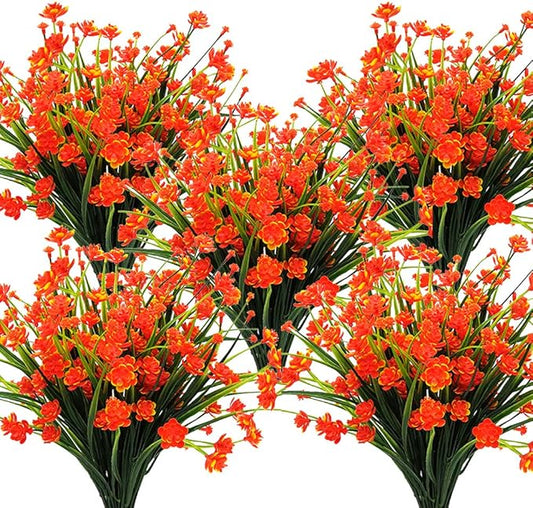 10 Bundles Artificial Daffodil Outdoors Flowers (Orange)