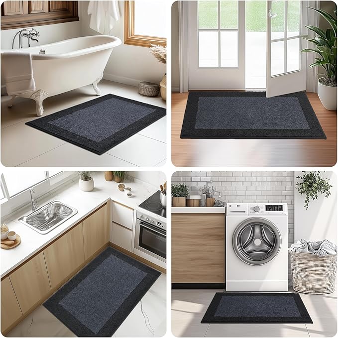 Machine Washable Kitchen Rug 24" x 96", Non Slip Kitchen Mat for Floor, Absorbent Entrance Runner Rug for Bedroom, Hallway, Bathroom, Door (Roll Packing)