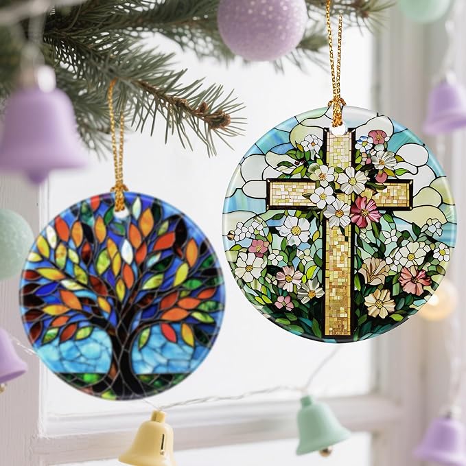 Beautiful Cross Christmas Ornaments: Christmas Tree Ornaments & Holiday Decor – Religious Gifts, Perfect Holiday Presents & Gift Ideas for Christian, Friend, Coworker, and FA