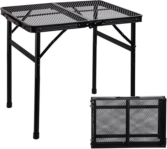 23”L×15”W×22”H Small Metal Folding Table, Camping Grill BBQ Side Table for Outdoor Garden Patio Yard- Portable Lightweight, Compact Grill Stand