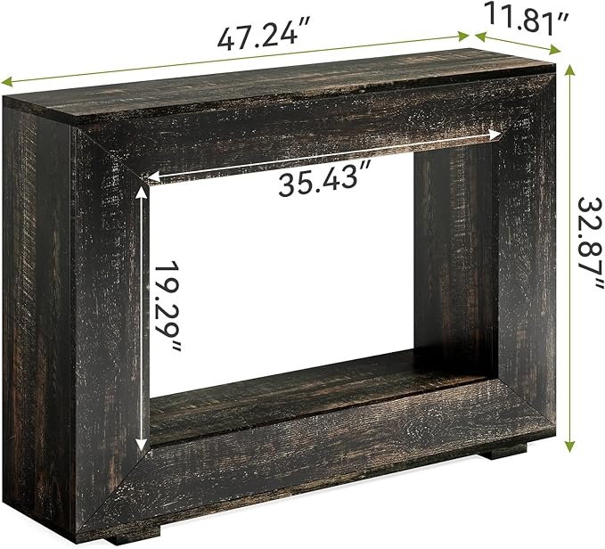 LITTLE TREE 47 Inches Console Table, Sofa Table with Storage, Modern Entryway Table for Hallway, Narrow Long Sofa Entryway Table for Living Room, Black