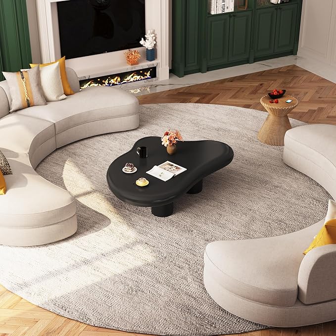 Guyii Cute End Table - Modern Black Cartoon Table, 35.82" H, Indoor