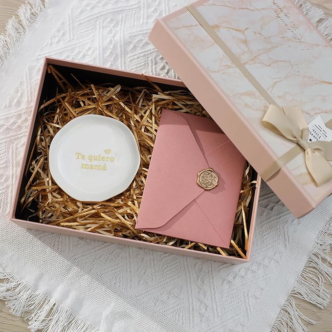 HOME SMILE I Love You Mom Gifts in Spanish Mother's Day Birthday-Te Quiero Mama Ring Dish