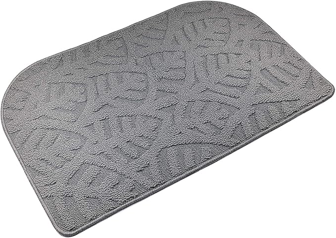 TOONOW Indoor Doormat Front Door Mat,30"x18", Low-Profile Machine Washable Kitchen Rug, Absorbent Mud Half Round Entrance Mat for Outdoors, Entryway, Patio, Bedroom, Light Grey