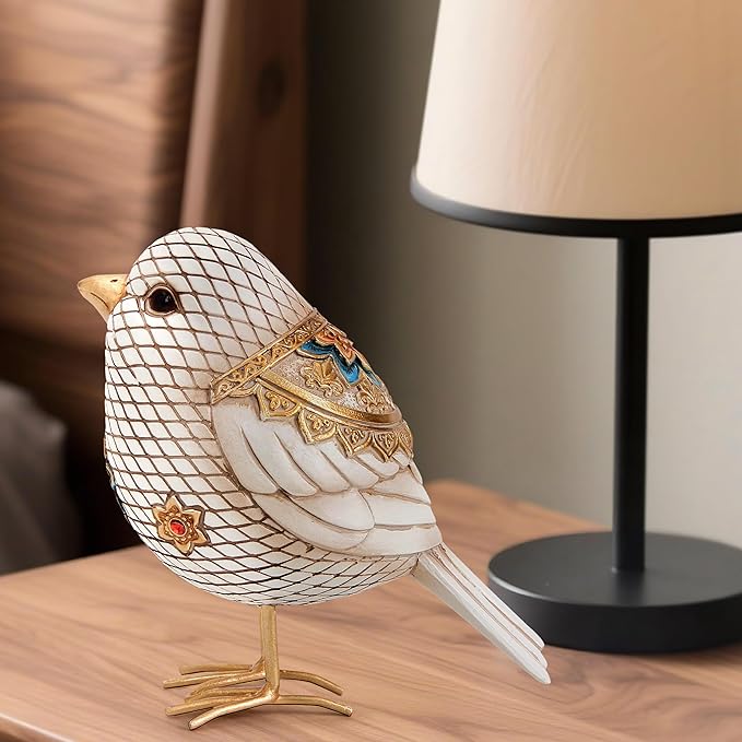 Bird Figuriens for Home Decor Accents,Boho Bird Statue Sculpture for Shelf Decor,Birds Decorations for Home Table Bookshelf Mantels Office,Vintage Animal Decor,Decorative Birds Gifts for Women