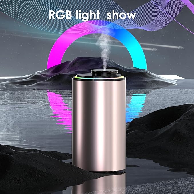 Waterless Essential Oil Diffuser, Portable Aromatherapy Diffuser,3 Countdown Timers & 3 Mist Levels for Home, Room, Car, Office (Pink)