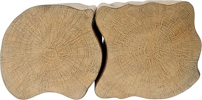 kevinplus 2-in-1 Irregular Nesting Side Table End Table Set of 2 for Living Room, MGO Material for Indoor & Outdoor, Natural Wood Grain, No Assembly, Natural