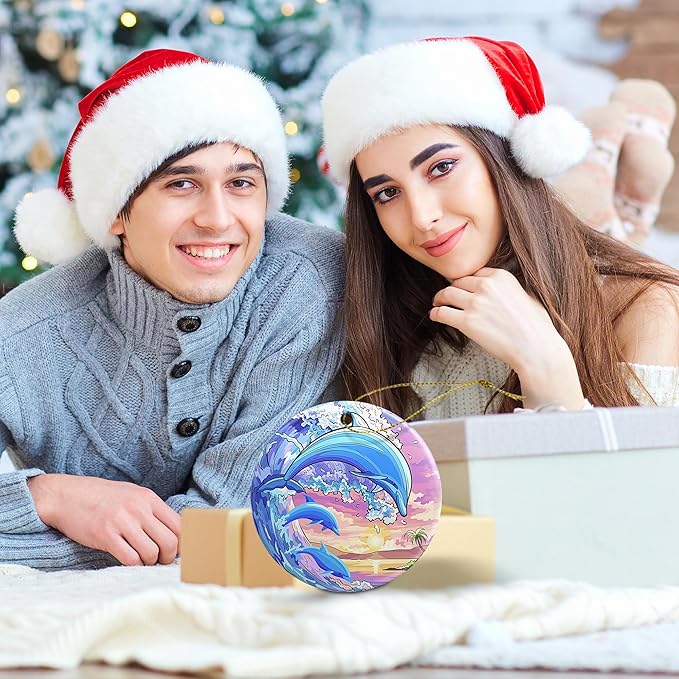 Dolphin Christmas Ornaments 2025 Dolphin Ornament Holidays Ornaments Beach Christmas Tree Ornaments Hanging Accessories Navidad decoracion Keepsake Xmas Gifts for Home Indoor Outdoor Decor