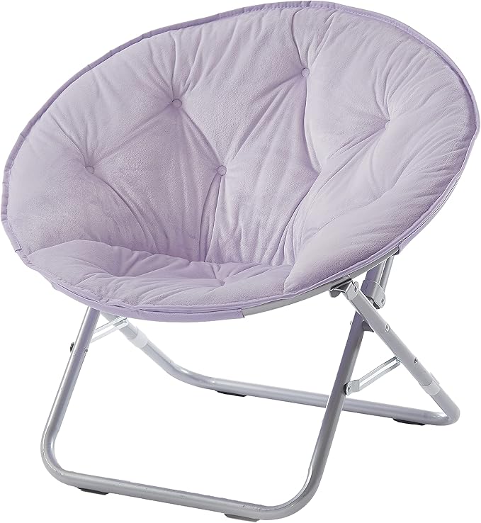 Urban Lifestyle Micromink Foldable Saucer Chair, Lavender