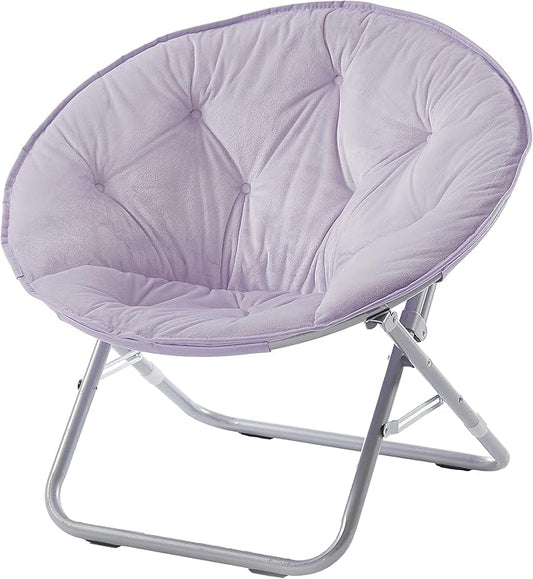 Urban Lifestyle Micromink Foldable Saucer Chair, Lavender