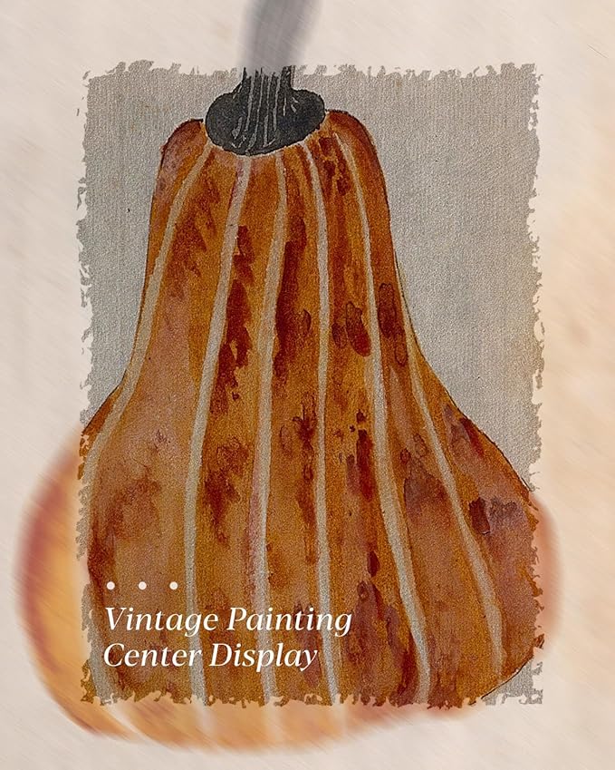 HUARCEY Gold Framed Vintage Wall Art for Living Room, Pumpkin Painting Prints Shelf Decor for Kitchen, Aesthetic Bedroom Wall Art, Autumn Gifts for Friends or Family - Japandi Pumpkin 10L x 8W