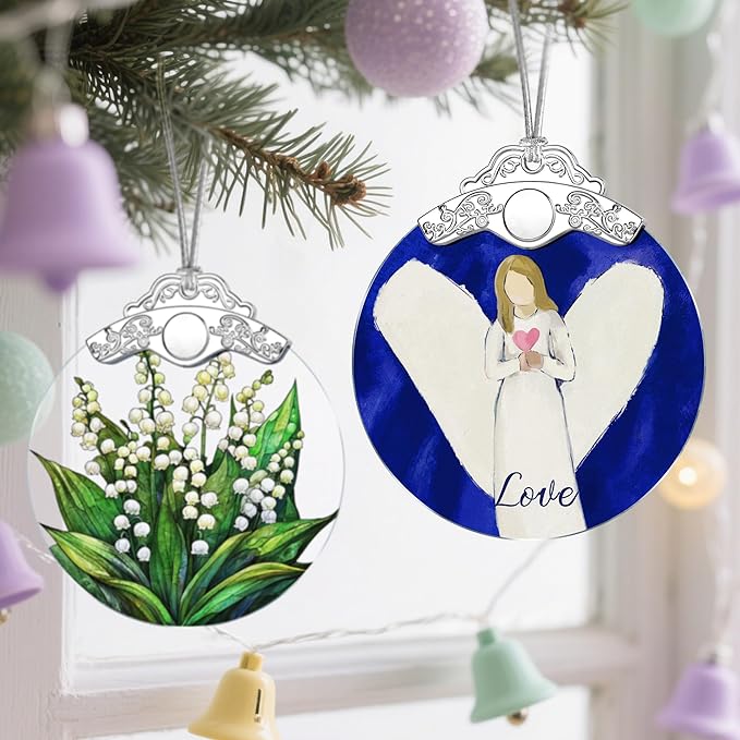 Stained Glass Love Angel Christmas Ornament: Christmas Tree Ornaments & Decor, Holiday Decor – Holiday Presents, Gift Ideas & Gifts for Friends, Coworker, and Family