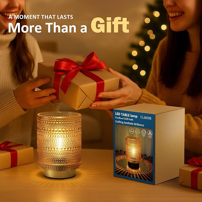 Small Decorative Aesthetic Lamp with Timer for Shelf/Bedside/Coffee Table Decor,Battery Operated Cordless Table Lamps with LED Warm Bulb for Dorm/Office /Patio/Entryway/Mantle/Table Decor(Golden)