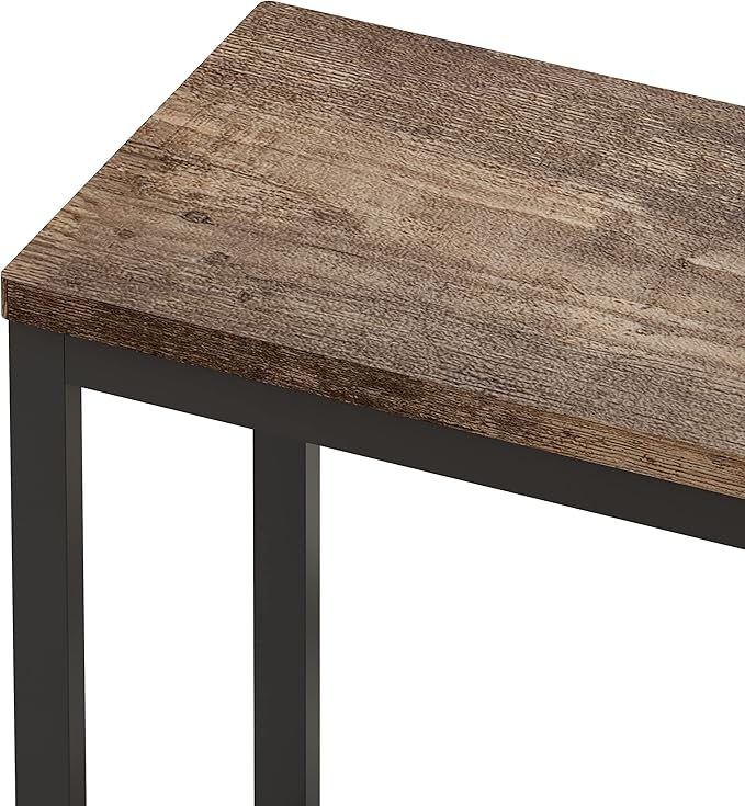 Merax 4-Piece Counter Height Extra Long Dining Table Set with 3 Stools and Footrest, Modern Design Kitchen Dining Table, Pub Table, Long Dining Table Set, Natural