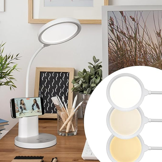 OttLite Rechargeable LED Lamp w/Phone Holder, Clearsun, White, Shipper