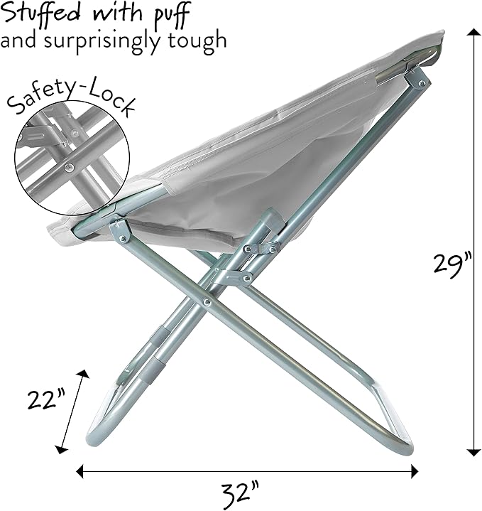 Urban Lifestyle Micromink Foldable Saucer Chair, Grey