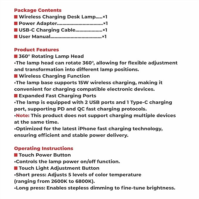 Small Bedside Table Lamp for Bedroom, Touch Control Nightstand Light, Dimmable Desk Fixture with Outlet, Modern Farmhouse Style for Reading, Living Room, Office, Home Decor (2-Pack)