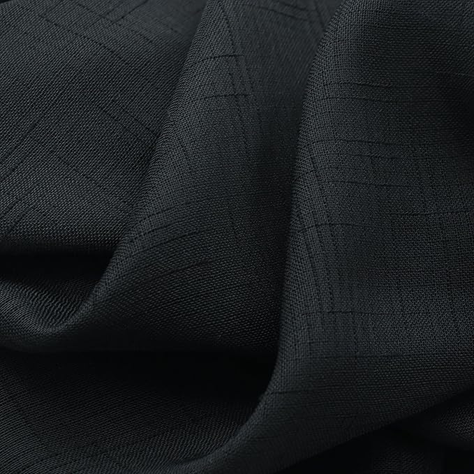 Sheer Curtains Faux Linen Semi Voile Light Filtering Drapes Pair for Bedroom Living Room, Set of 2 Grommet Top Window Curtain Panels (Each 54 x 95 Inch, Black)