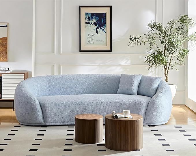 KEVINSPACE Small Coffee Table Nesting End Table Set of 2, Round Coffee Table with Storage Function Wood Side Table Circle Accent Tables for Small Spaces Living Room Bedroom Balcony Office Walnut