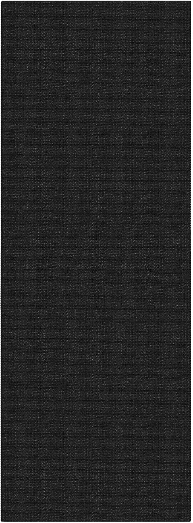 IOHOUZE Washable Runner Rug 2.6x8 Non Slip Rubber Backed Wide Hallway Runner Entryway Runner Indoor, Kitchen Rugs Woven Cotton Floor Carpet for Hall Entrance Bedroom, Black/Grey