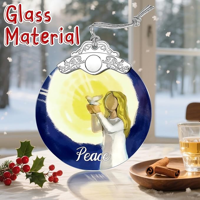 Stained Glass Peace Angel Christmas Ornament: Christmas Tree Ornaments & Decor, Holiday Decor – Holiday Presents, Gift Ideas & Gifts for Friends, Coworker, and Family
