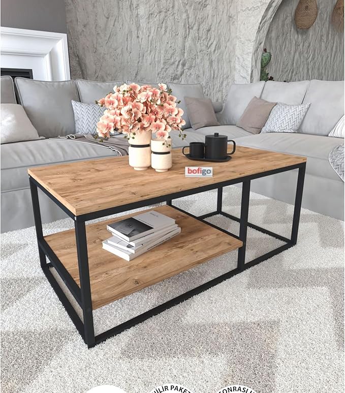 BOFGO 2-Tier Coffee Table - Compact & Versatile, Ideal for Living Room