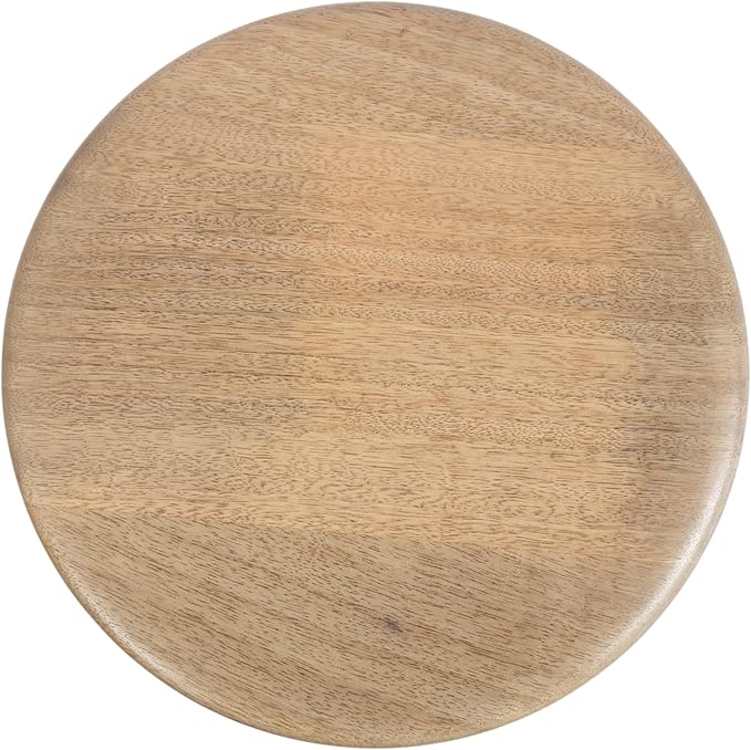 Kate and Laurel Tirollo Modern Round Drink Table; 10 x 10 x 22; Natural Wood; Living Room Accent Pedestal Table with Turned Base for Use as Indoor Plant Stand
