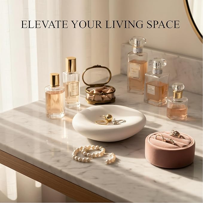 6.3 Inch Cloud Bowl, Decorative Concrete Bowl for Home Decor, Key Tray for Entryway Table, Concretes Jewelry Tray, Asymmetrical Concrete Organic Bowles