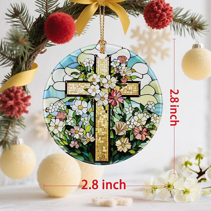 Beautiful Cross Christmas Ornaments: Christmas Tree Ornaments & Holiday Decor – Religious Gifts, Perfect Holiday Presents & Gift Ideas for Christian, Friend, Coworker, and FA