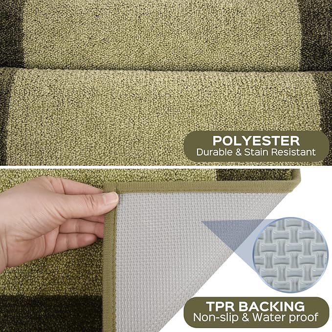 Machine Washable (24" x 36"+ 24" x 60"') Runner Rugs Set of 2, Non Slip Kitchen Mats for Floor, Absorbent Entryway Rug for Kitchen, Bedroom, Hallway, Bathroom, Door (Roll Packing)